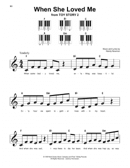 page one of When She Loved Me (from Toy Story 2) (Super Easy Piano)