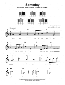 page one of Someday (from The Hunchback Of Notre Dame) (Super Easy Piano)