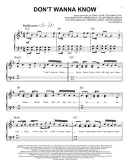 page one of Don't Wanna Know (feat. Kendrick Lamar) (Easy Piano)