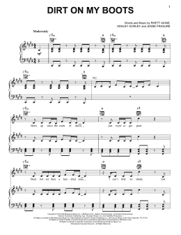 page one of Dirt On My Boots (Piano, Vocal & Guitar Chords (Right-Hand Melody))