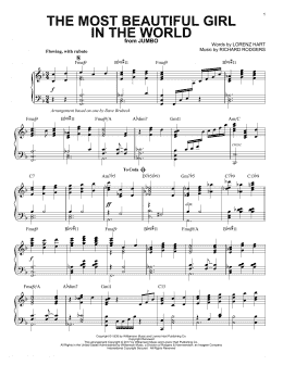page one of The Most Beautiful Girl In The World (Piano Solo)