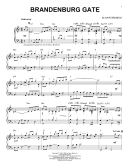 page one of Brandenburg Gate (Piano Solo)