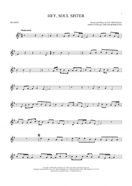 page one of Hey, Soul Sister (Trumpet Solo)