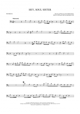 page one of Hey, Soul Sister (Trombone Solo)