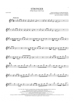 page one of Stronger (What Doesn't Kill You) (Alto Sax Solo)