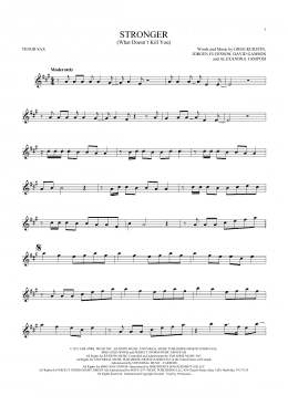 page one of Stronger (What Doesn't Kill You) (Tenor Sax Solo)