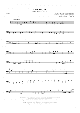 page one of Stronger (What Doesn't Kill You) (Cello Solo)