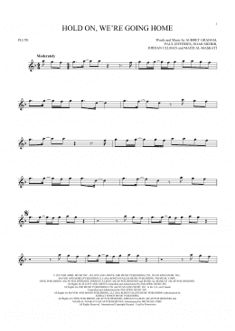 page one of Hold On, We're Going Home (Flute Solo)
