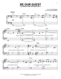 page one of Be Our Guest (from Beauty And The Beast) (2017) (Easy Piano)