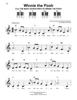 page one of Winnie The Pooh (from The Many Adventures Of Winnie The Pooh) (Super Easy Piano)
