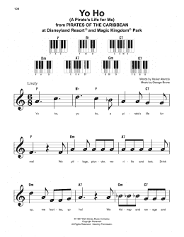 page one of Yo Ho (A Pirate's Life For Me) (Super Easy Piano)