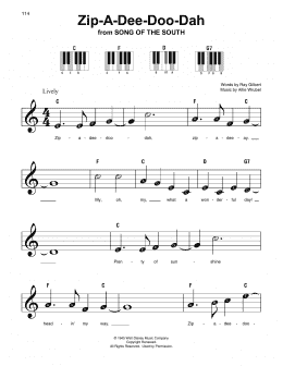 page one of Zip-A-Dee-Doo-Dah (from Song Of The South) (Super Easy Piano)
