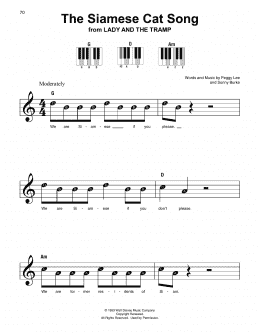 page one of The Siamese Cat Song (from Lady And The Tramp) (Super Easy Piano)