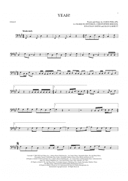 page one of Yeah! (Cello Solo)