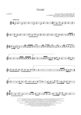 page one of Yeah! (Clarinet Solo)