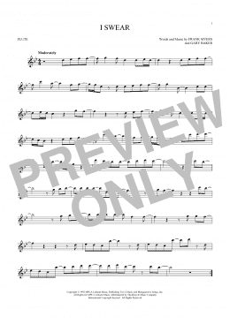 page one of I Swear (Flute Solo)