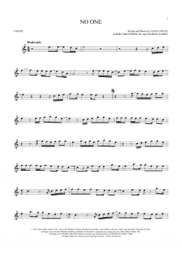 page one of No One (Violin Solo)