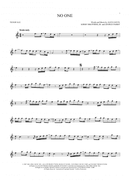 page one of No One (Tenor Sax Solo)