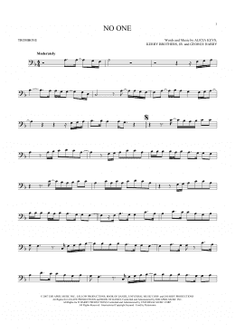 page one of No One (Trombone Solo)