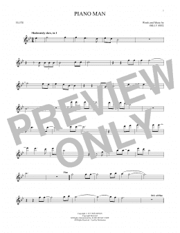 page one of Piano Man (Flute Solo)