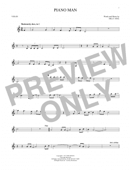 page one of Piano Man (Violin Solo)