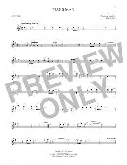 page one of Piano Man (Alto Sax Solo)