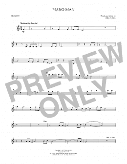 page one of Piano Man (Trumpet Solo)