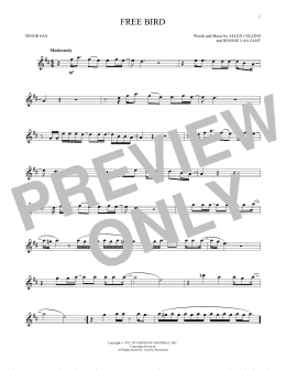 page one of Free Bird (Tenor Sax Solo)