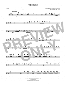 page one of Free Bird (Viola Solo)
