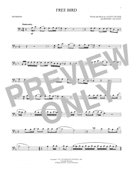 page one of Free Bird (Trombone Solo)