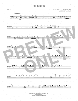 page one of Free Bird (Cello Solo)