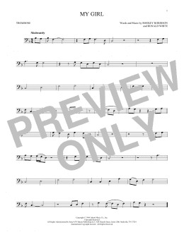 page one of My Girl (Trombone Solo)