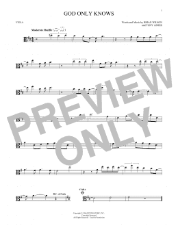 page one of God Only Knows (Viola Solo)
