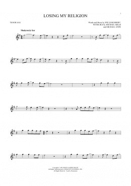 page one of Losing My Religion (Tenor Sax Solo)