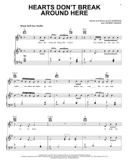 page one of Hearts Don't Break Around Here (Piano, Vocal & Guitar Chords (Right-Hand Melody))