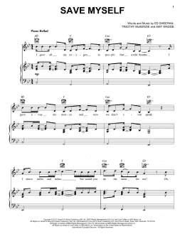page one of Save Myself (Piano, Vocal & Guitar Chords (Right-Hand Melody))