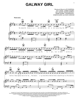 page one of Galway Girl (Piano, Vocal & Guitar Chords (Right-Hand Melody))