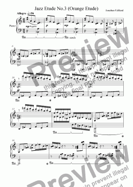 page one of Jazz Etude No.3 (Orange Etude)