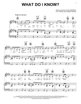 page one of What Do I Know? (Piano, Vocal & Guitar Chords (Right-Hand Melody))
