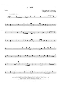 page one of Cryin' (Cello Solo)