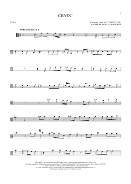 page one of Cryin' (Viola Solo)