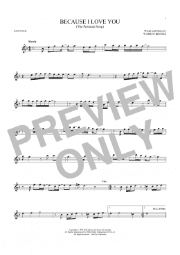 page one of Because I Love You (The Postman Song) (Alto Sax Solo)