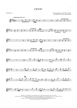 page one of Cryin' (Tenor Sax Solo)