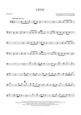 page one of Cryin' (Trombone Solo)