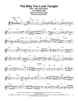 page one of The Way You Look Tonight (Tenor Sax Transcription)