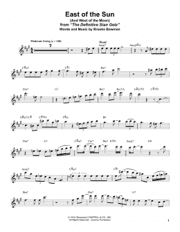 page one of East Of The Sun (And West Of The Moon) (Tenor Sax Transcription)