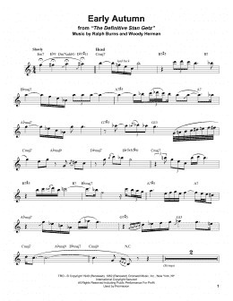 page one of Early Autumn (Tenor Sax Transcription)
