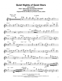page one of Quiet Nights Of Quiet Stars (Corcovado) (Tenor Sax Transcription)