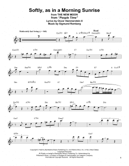 page one of Softly As In A Morning Sunrise (Tenor Sax Transcription)