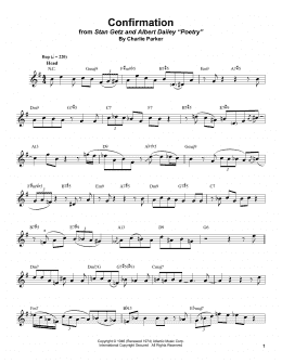 page one of Confirmation (Tenor Sax Transcription)